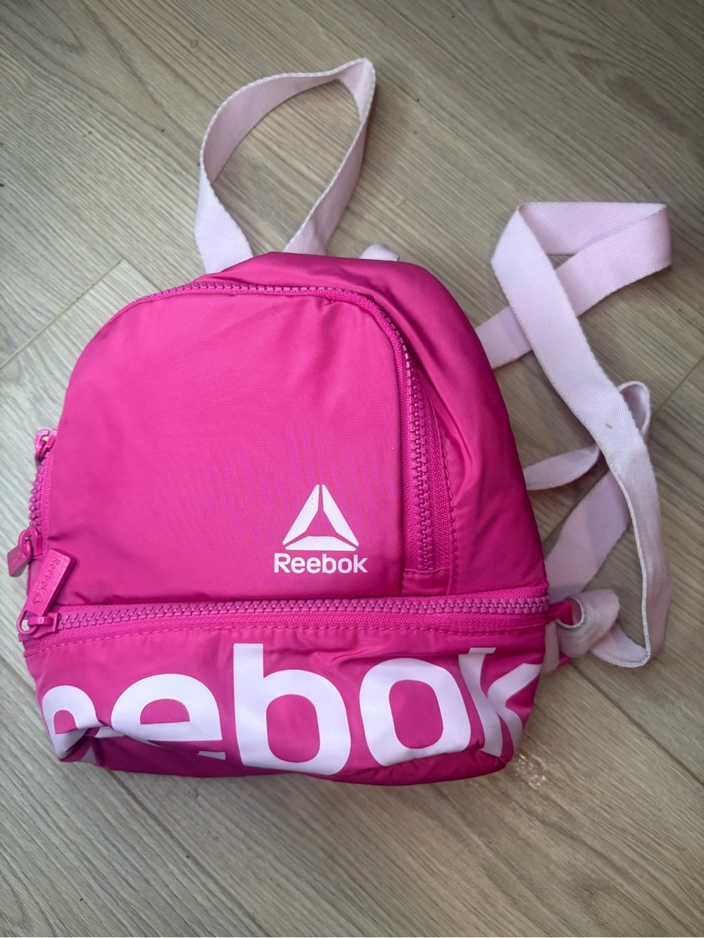 Reebok Hot Pink Mini Backpack with Light Pink Straps